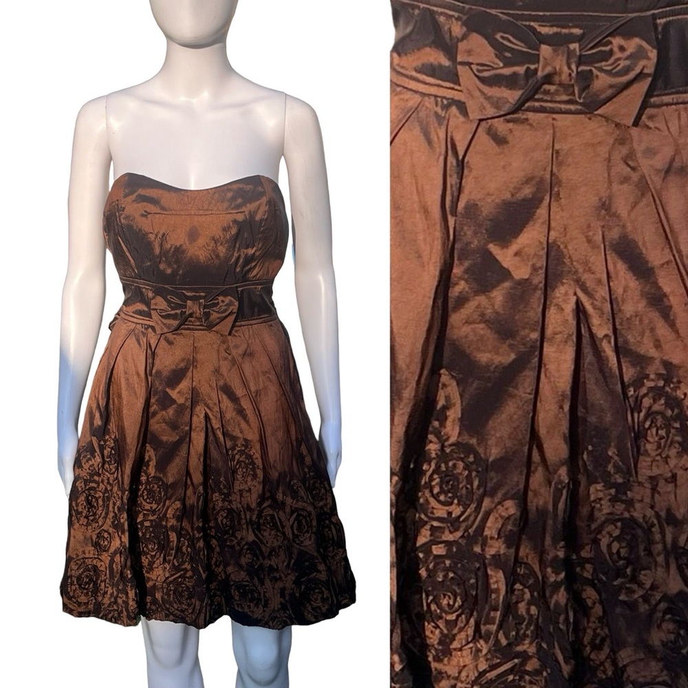 Studio Y Strapless Brown Formal Dress – Size 9/10